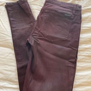 Joes Wine Coated Skinny Jeans Size 28